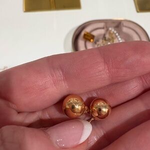 14k rose gold ball studs